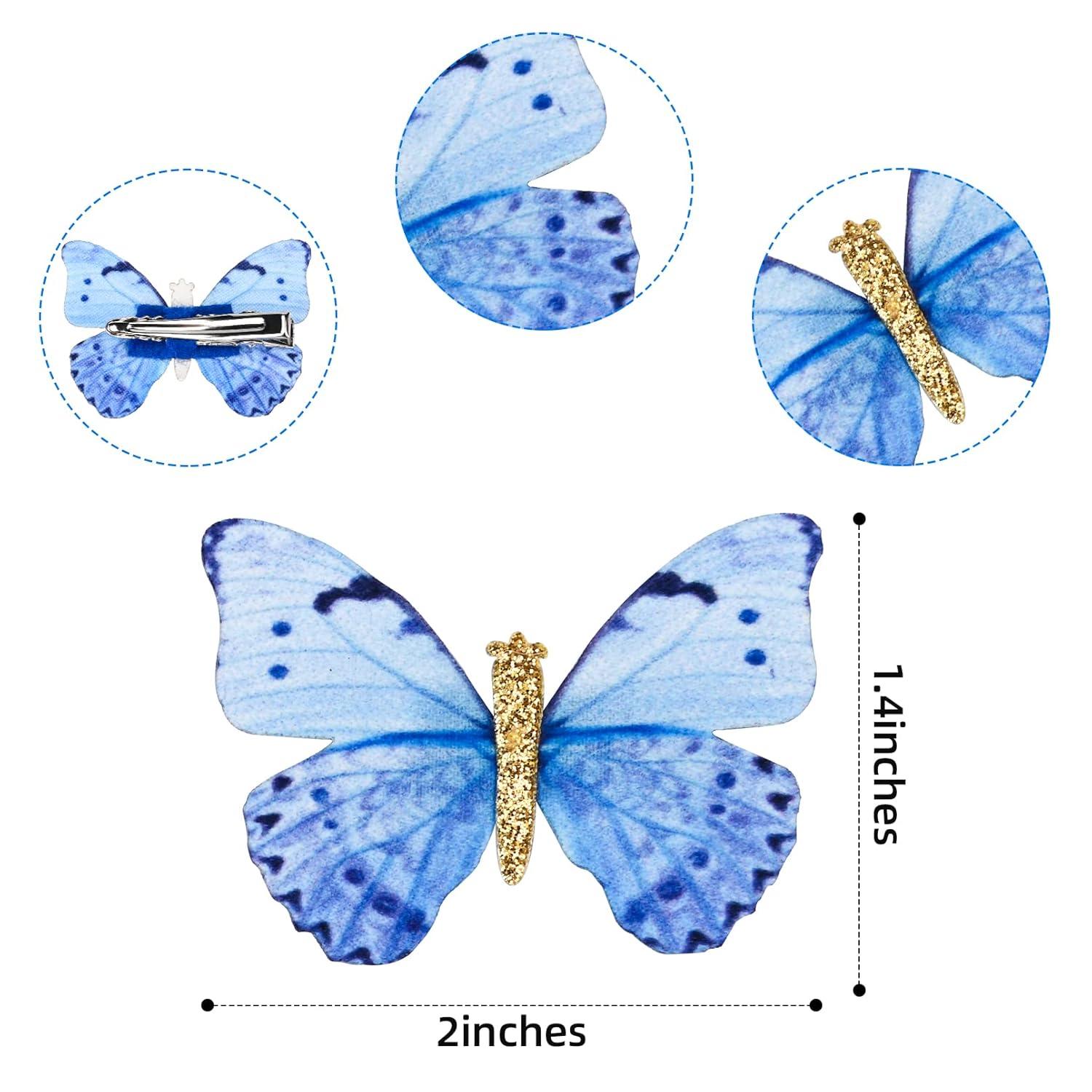 imageDEEKA Butterfly Hair Clips 16 PCS Small Realistic Colorful Handmade 90s Hair Clips Barrette Hair Accessories for Women and Girls YellowMulticolor A
