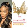 imageDEEKA 12 PCS 3D Moving Butterfly Hair Clips Metal Gold Moving Wings Butterfly Hair Accessories 90s Hair Clips Barrette for Women and Girls GoldGold