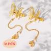 imageDEEKA 12 PCS 3D Moving Butterfly Hair Clips Metal Gold Moving Wings Butterfly Hair Accessories 90s Hair Clips Barrette for Women and Girls GoldGold with Tassel