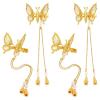 imageDEEKA 12 PCS 3D Moving Butterfly Hair Clips Metal Gold Moving Wings Butterfly Hair Accessories 90s Hair Clips Barrette for Women and Girls GoldGold with Tassel