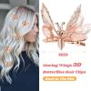 imageDEEKA 12 PCS 3D Moving Butterfly Hair Clips Metal Gold Moving Wings Butterfly Hair Accessories 90s Hair Clips Barrette for Women and Girls GoldRose Gold