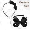 imageDEEKA 2 PCS 4quot Dark Green Bow Headband Grosgrain Ribbon Hair Bows for Toddlers Hair Band Accessories for Little Girls Kids Set of 2 Dark GreenBlack
