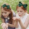 imageDEEKA 2 PCS 4quot Dark Green Bow Headband Grosgrain Ribbon Hair Bows for Toddlers Hair Band Accessories for Little Girls Kids Set of 2 Dark GreenHunter Green