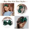 imageDEEKA 2 PCS 4quot Dark Green Bow Headband Grosgrain Ribbon Hair Bows for Toddlers Hair Band Accessories for Little Girls Kids Set of 2 Dark GreenHunter Green