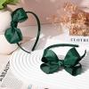 imageDEEKA 2 PCS 4quot Dark Green Bow Headband Grosgrain Ribbon Hair Bows for Toddlers Hair Band Accessories for Little Girls Kids Set of 2 Dark GreenHunter Green