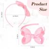imageDEEKA 2 PCS 4quot Dark Green Bow Headband Grosgrain Ribbon Hair Bows for Toddlers Hair Band Accessories for Little Girls Kids Set of 2 Dark GreenLight Pink