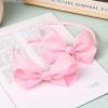 imageDEEKA 2 PCS 4quot Dark Green Bow Headband Grosgrain Ribbon Hair Bows for Toddlers Hair Band Accessories for Little Girls Kids Set of 2 Dark GreenLight Pink