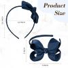 imageDEEKA 2 PCS 4quot Dark Green Bow Headband Grosgrain Ribbon Hair Bows for Toddlers Hair Band Accessories for Little Girls Kids Set of 2 Dark GreenNavy Blue