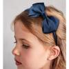 imageDEEKA 2 PCS 4quot Dark Green Bow Headband Grosgrain Ribbon Hair Bows for Toddlers Hair Band Accessories for Little Girls Kids Set of 2 Dark GreenNavy Blue
