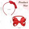imageDEEKA 2 PCS 4quot Dark Green Bow Headband Grosgrain Ribbon Hair Bows for Toddlers Hair Band Accessories for Little Girls Kids Set of 2 Dark GreenRed