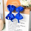 imageDEEKA 2 PCS 4quot Dark Green Bow Headband Grosgrain Ribbon Hair Bows for Toddlers Hair Band Accessories for Little Girls Kids Set of 2 Dark GreenRoyal Blue