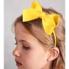 imageDEEKA 2 PCS 4quot Dark Green Bow Headband Grosgrain Ribbon Hair Bows for Toddlers Hair Band Accessories for Little Girls Kids Set of 2 Dark GreenYellow