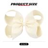 imageDEEKA 2 PCS 6quot Big Handmade Grosgrain Ribbon Solid Color Hair Bows Alligator Clips Hair Accessories for Little Teen Toddler Girls Kids Set of 2 RedIvory