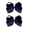 imageDEEKA 2 PCS 6quot Big Handmade Grosgrain Ribbon Solid Color Hair Bows Alligator Clips Hair Accessories for Little Teen Toddler Girls Kids Set of 2 RedNavy Blue