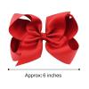 imageDEEKA 2 PCS 6quot Big Handmade Grosgrain Ribbon Solid Color Hair Bows Alligator Clips Hair Accessories for Little Teen Toddler Girls Kids Set of 2 RedRed