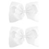 imageDEEKA 2 PCS 6quot Big Handmade Grosgrain Ribbon Solid Color Hair Bows Alligator Clips Hair Accessories for Little Teen Toddler Girls Kids Set of 2 RedWhiteL