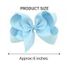 imageDEEKA 2 PCS 6quot Big Handmade Grosgrain Ribbon Solid Color Hair Bows Alligator Clips Hair Accessories for Little Teen Toddler Girls Kids Set of 2 RedLight Blue