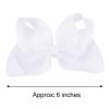imageDEEKA 2 PCS 6quot Big Handmade Grosgrain Ribbon Solid Color Hair Bows Alligator Clips Hair Accessories for Little Teen Toddler Girls Kids Set of 2 RedWhite