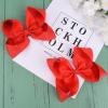 imageDEEKA 2 PCS 6quot Big Handmade Grosgrain Ribbon Solid Color Hair Bows Alligator Clips Hair Accessories for Little Teen Toddler Girls Kids Set of 2 RedRed