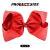 imageDEEKA 2 PCS 6quot Big Handmade Grosgrain Ribbon Solid Color Hair Bows Alligator Clips Hair Accessories for Little Teen Toddler Girls Kids Set of 2 RedRedL