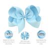 imageDEEKA 2 PCS 6quot Big Handmade Grosgrain Ribbon Solid Color Hair Bows Alligator Clips Hair Accessories for Little Teen Toddler Girls Kids Set of 2 RedLight Blue