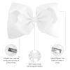 imageDEEKA 2 PCS 6quot Big Handmade Grosgrain Ribbon Solid Color Hair Bows Alligator Clips Hair Accessories for Little Teen Toddler Girls Kids Set of 2 RedWhiteL