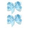 imageDEEKA 2 PCS 6quot Big Handmade Grosgrain Ribbon Solid Color Hair Bows Alligator Clips Hair Accessories for Little Teen Toddler Girls Kids Set of 2 RedLight Blue