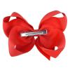 imageDEEKA 2 PCS 6quot Big Handmade Grosgrain Ribbon Solid Color Hair Bows Alligator Clips Hair Accessories for Little Teen Toddler Girls Kids Set of 2 RedRed