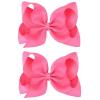 imageDEEKA 2 PCS 6quot Big Handmade Grosgrain Ribbon Solid Color Hair Bows Alligator Clips Hair Accessories for Little Teen Toddler Girls Kids Set of 2 RedHot Pink