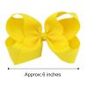 imageDEEKA 2 PCS 6quot Big Handmade Grosgrain Ribbon Solid Color Hair Bows Alligator Clips Hair Accessories for Little Teen Toddler Girls Kids Set of 2 RedYellow