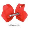 imageDEEKA 2 PCS 6quot Big Handmade Grosgrain Ribbon Solid Color Hair Bows Alligator Clips Hair Accessories for Little Teen Toddler Girls Kids Set of 2 RedRedL
