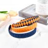 imageDEEKA 3 PCS Woven Headband Uniform Headband Hair Accessories Grosgrain Ribbon Weaved Hair Band for Women Girls Teens Football Softball Cheer Sports MaroonampampYellowNavy BlueOrange
