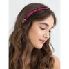 imageDEEKA 3 PCS Woven Headband Uniform Headband Hair Accessories Grosgrain Ribbon Weaved Hair Band for Women Girls Teens Football Softball Cheer Sports MaroonampampYellowMaroonYellow