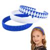 imageDEEKA 3 PCS Woven Headband Uniform Headband Hair Accessories Grosgrain Ribbon Weaved Hair Band for Women Girls Teens Football Softball Cheer Sports MaroonampampYellowRoyal BlueWhite