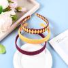 imageDEEKA 3 PCS Woven Headband Uniform Headband Hair Accessories Grosgrain Ribbon Weaved Hair Band for Women Girls Teens Football Softball Cheer Sports MaroonampampYellowMaroonYellow