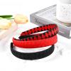 imageDEEKA 3 PCS Woven Headband Uniform Headband Hair Accessories Grosgrain Ribbon Weaved Hair Band for Women Girls Teens Football Softball Cheer Sports MaroonampampYellowBlackRed