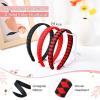 imageDEEKA 3 PCS Woven Headband Uniform Headband Hair Accessories Grosgrain Ribbon Weaved Hair Band for Women Girls Teens Football Softball Cheer Sports MaroonampampYellowBlackRed