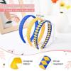 imageDEEKA 3 PCS Woven Headband Uniform Headband Hair Accessories Grosgrain Ribbon Weaved Hair Band for Women Girls Teens Football Softball Cheer Sports MaroonampampYellowRoyal BlueYellow