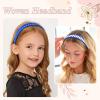 imageDEEKA 3 PCS Woven Headband Uniform Headband Hair Accessories Grosgrain Ribbon Weaved Hair Band for Women Girls Teens Football Softball Cheer Sports MaroonampampYellowRoyal BlueWhite