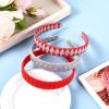imageDEEKA 3 PCS Woven Headband Uniform Headband Hair Accessories Grosgrain Ribbon Weaved Hair Band for Women Girls Teens Football Softball Cheer Sports MaroonampampYellowRedGrey