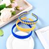 imageDEEKA 3 PCS Woven Headband Uniform Headband Hair Accessories Grosgrain Ribbon Weaved Hair Band for Women Girls Teens Football Softball Cheer Sports MaroonampampYellowRoyal BlueYellow