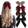 imageDEEKA 4 PCS 6quot Large Velvet Bows Hair Clips Barrettes Hair Accessories for Women and GirlsRedBlackDark GreenBrown Velvet