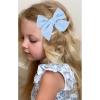 imageDEEKA 4 PCS Blue Cotton Linen Hair Bows 3 Styles 5quot ampamp 4quot Handmade Hair Bow set for Toddler Girls Alligator Hair Clips Knot Bows Hair Accessories for Little School Girls BlueBlue
