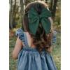 imageDEEKA 4 PCS Blue Cotton Linen Hair Bows 3 Styles 5quot ampamp 4quot Handmade Hair Bow set for Toddler Girls Alligator Hair Clips Knot Bows Hair Accessories for Little School Girls BlueDark Green