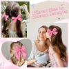 imageDEEKA 4 PCS Blue Cotton Linen Hair Bows 3 Styles 5quot ampamp 4quot Handmade Hair Bow set for Toddler Girls Alligator Hair Clips Knot Bows Hair Accessories for Little School Girls BlueHot Pink