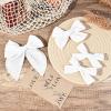 imageDEEKA 4 PCS Blue Cotton Linen Hair Bows 3 Styles 5quot ampamp 4quot Handmade Hair Bow set for Toddler Girls Alligator Hair Clips Knot Bows Hair Accessories for Little School Girls BlueWhite
