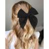 imageDEEKA 4 PCS Blue Cotton Linen Hair Bows 3 Styles 5quot ampamp 4quot Handmade Hair Bow set for Toddler Girls Alligator Hair Clips Knot Bows Hair Accessories for Little School Girls BlueBlack