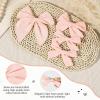 imageDEEKA 4 PCS Blue Cotton Linen Hair Bows 3 Styles 5quot ampamp 4quot Handmade Hair Bow set for Toddler Girls Alligator Hair Clips Knot Bows Hair Accessories for Little School Girls BlueLight Pink