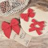 imageDEEKA 4 PCS Blue Cotton Linen Hair Bows 3 Styles 5quot ampamp 4quot Handmade Hair Bow set for Toddler Girls Alligator Hair Clips Knot Bows Hair Accessories for Little School Girls BlueRed