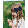 imageDEEKA 4 PCS Blue Cotton Linen Hair Bows 3 Styles 5quot ampamp 4quot Handmade Hair Bow set for Toddler Girls Alligator Hair Clips Knot Bows Hair Accessories for Little School Girls BlueNavy Blue